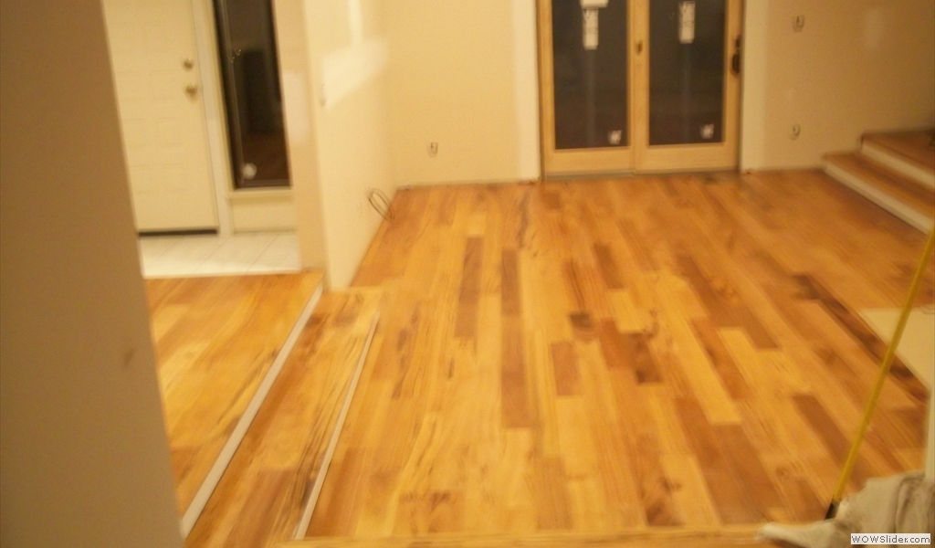 Installation Of Engineered Hardwood Prefinished Tiger Wood Syosset, New York