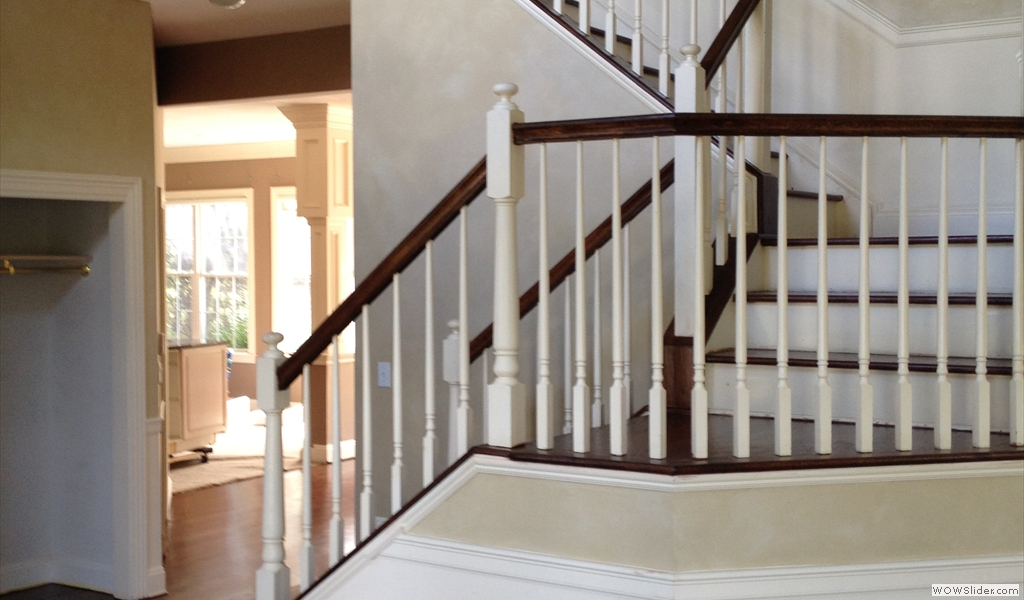 Northport, NY Sand & Refinishing Of Staircase & Handrails 3 Coats Waterbase Bona High Traffic